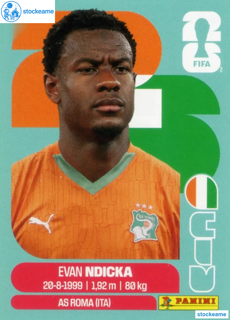 CIV006 - Evan Ndicka | Ivory Coast | Panini World Cup 2026 Base Sticker - Image 2