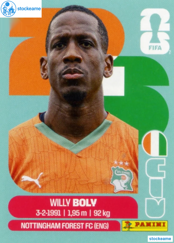 CIV007 - Willy Boly | Ivory Coast | Panini World Cup 2026 Base Sticker - Image 2