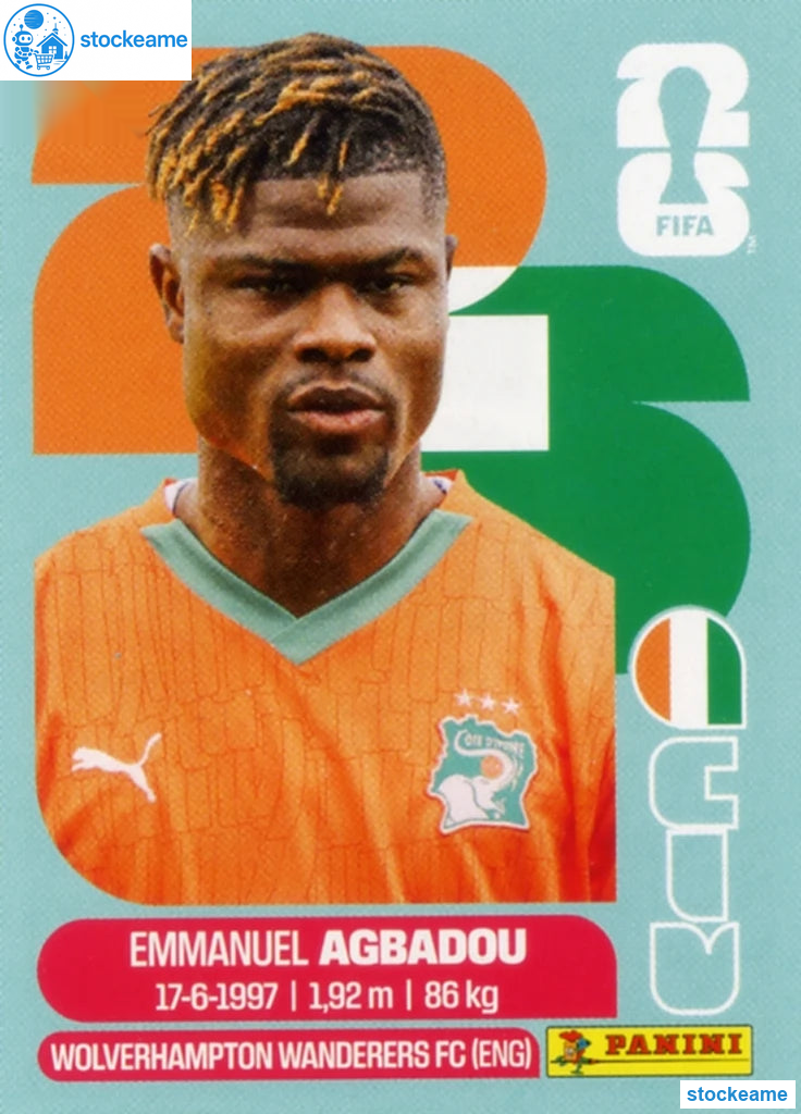 CIV008 - Emmanuel Agbadou | Ivory Coast | Panini World Cup 2026 Base Sticker - Image 2