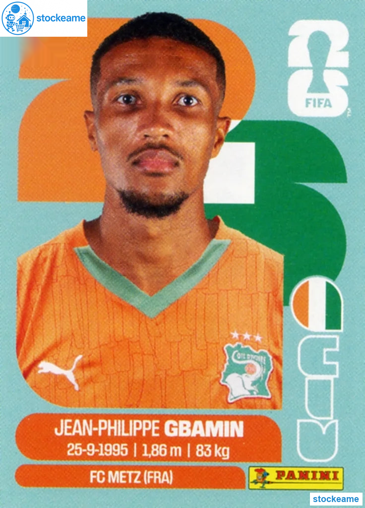 CIV014 - Jean-Philippe Gbamin | Ivory Coast | Panini World Cup 2026 Base Sticker - Image 2