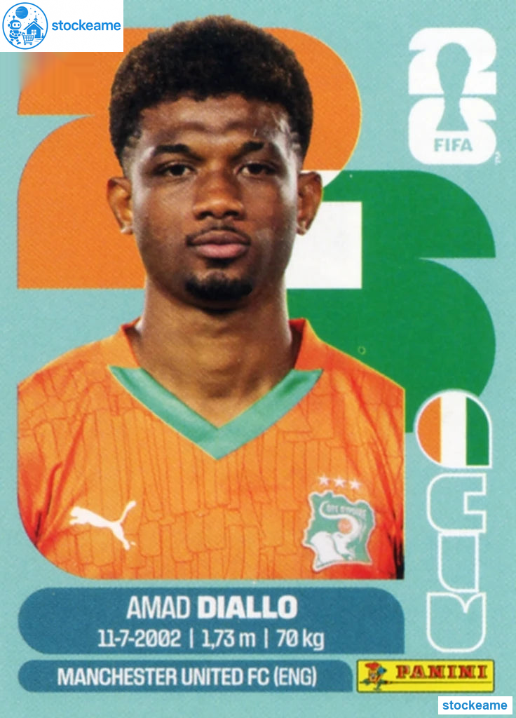 CIV015 - Amad Diallo | Ivory Coast | Panini World Cup 2026 Base Sticker - Image 2