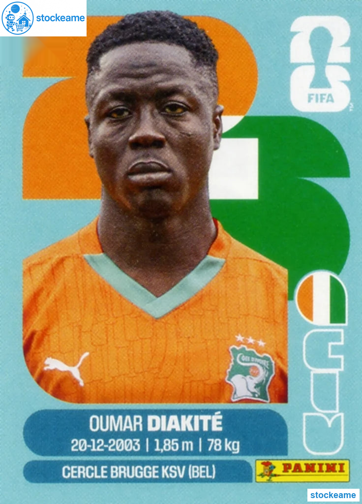 CIV020 - Oumar Diakite | Ivory Coast | Panini World Cup 2026 Base Sticker - Image 2