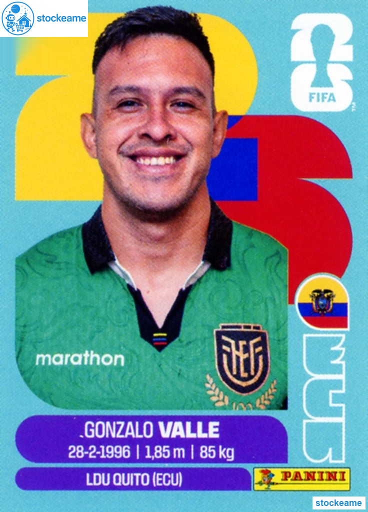 ECU003 - Gonzalo Valle | Ecuador | Panini World Cup 2026 Base Sticker - Image 2