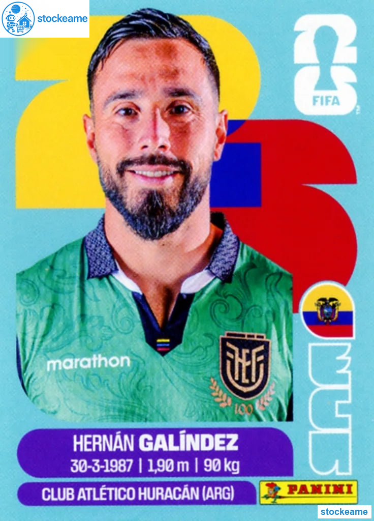 ECU002 - Hernán Galíndez | Ecuador | Panini World Cup 2026 Base Sticker - Image 2