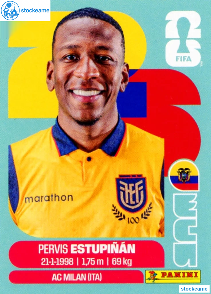 ECU005 - Pervis Estupiñán | Ecuador | Panini World Cup 2026 Base Sticker - Image 2