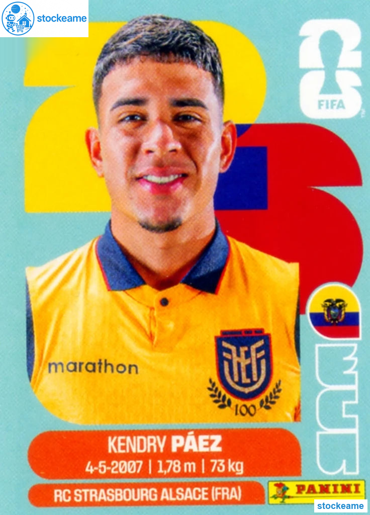 ECU011 - Kendry Paez | Ecuador | Panini World Cup 2026 Base Sticker - Image 2