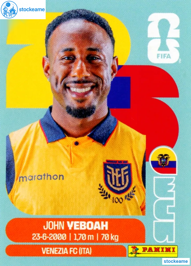 ECU014 - John Veboah | Ecuador | Panini World Cup 2026 Base Sticker - Image 2