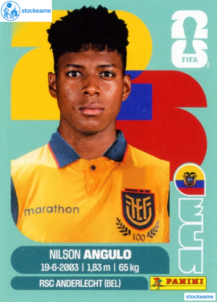 ECU017 - Nilson Angulo | Ecuador | Panini World Cup 2026 Base Sticker - Image 2
