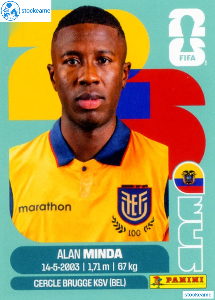 ECU018 - Alan Minda | Ecuador | Panini World Cup 2026 Base Sticker - Image 2