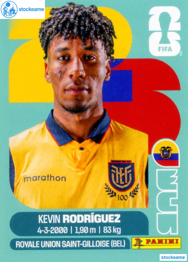 ECU019 - Kevin Rodriguez | Ecuador | Panini World Cup 2026 Base Sticker - Image 2