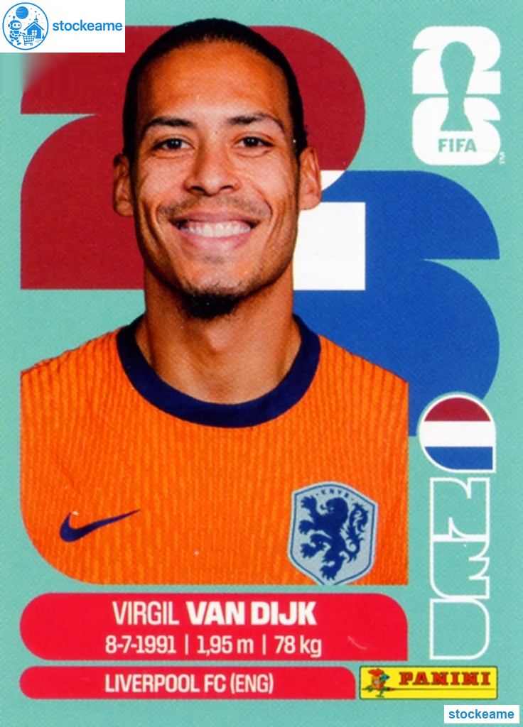 NED003 - Virgil Van Dijk | Netherlands | Panini World Cup 2026 Base Sticker - Image 2