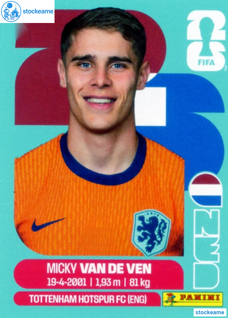 NED004 - Micky van de Ven | Netherlands | Panini World Cup 2026 Base Sticker - Image 2