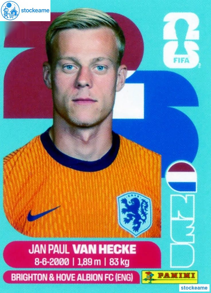 NED009 - Jan Paul van Hecke | Netherlands | Panini World Cup 2026 Base Sticker - Image 2