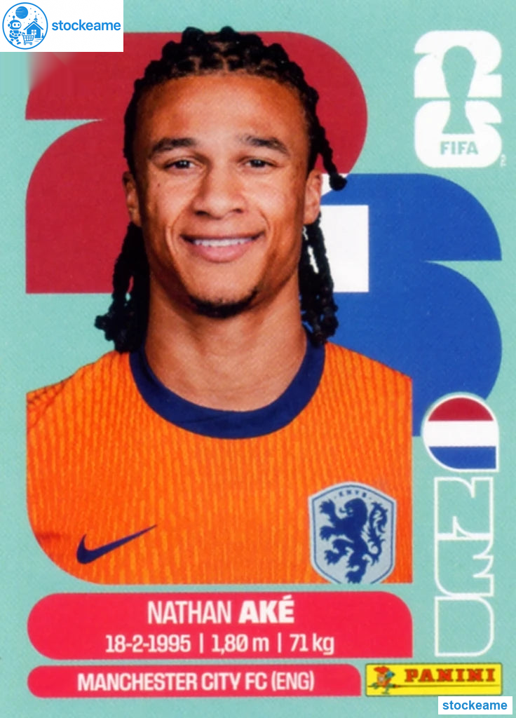 NED007 - Nathan Aké | Netherlands | Panini World Cup 2026 Base Sticker - Image 2