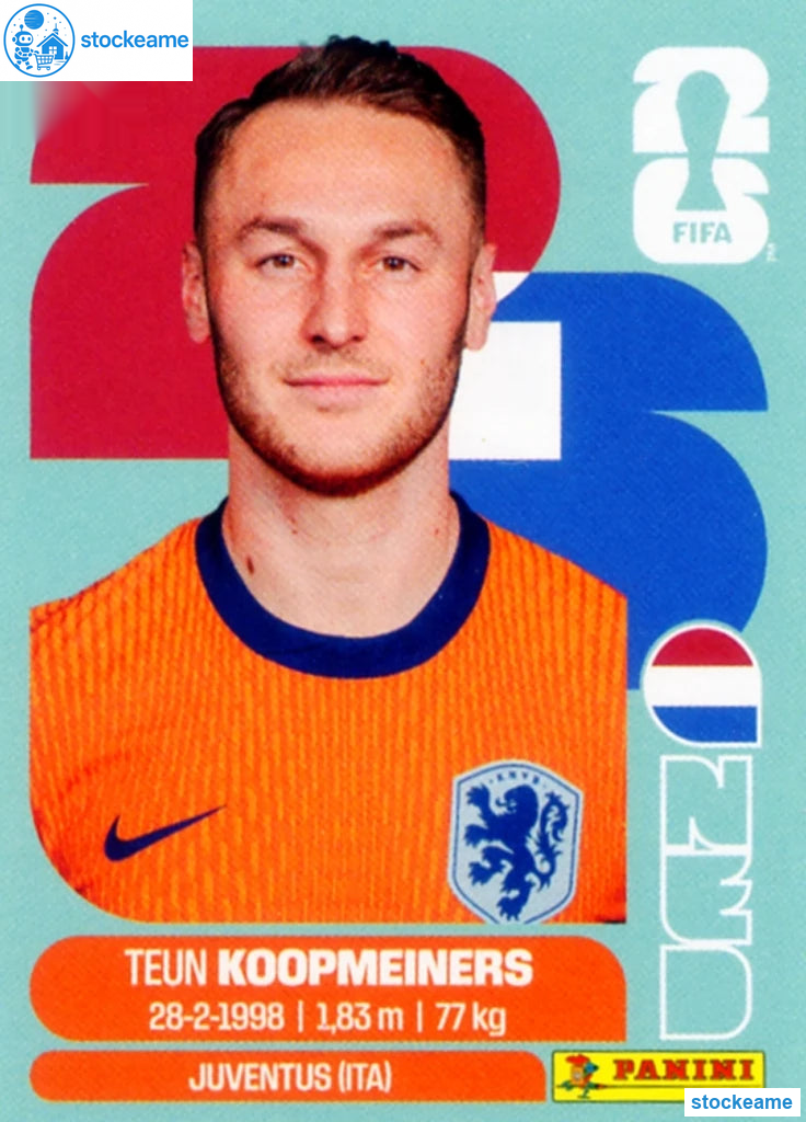 NED012 - Teun Koopmeiners | Netherlands | Panini World Cup 2026 Base Sticker - Image 2