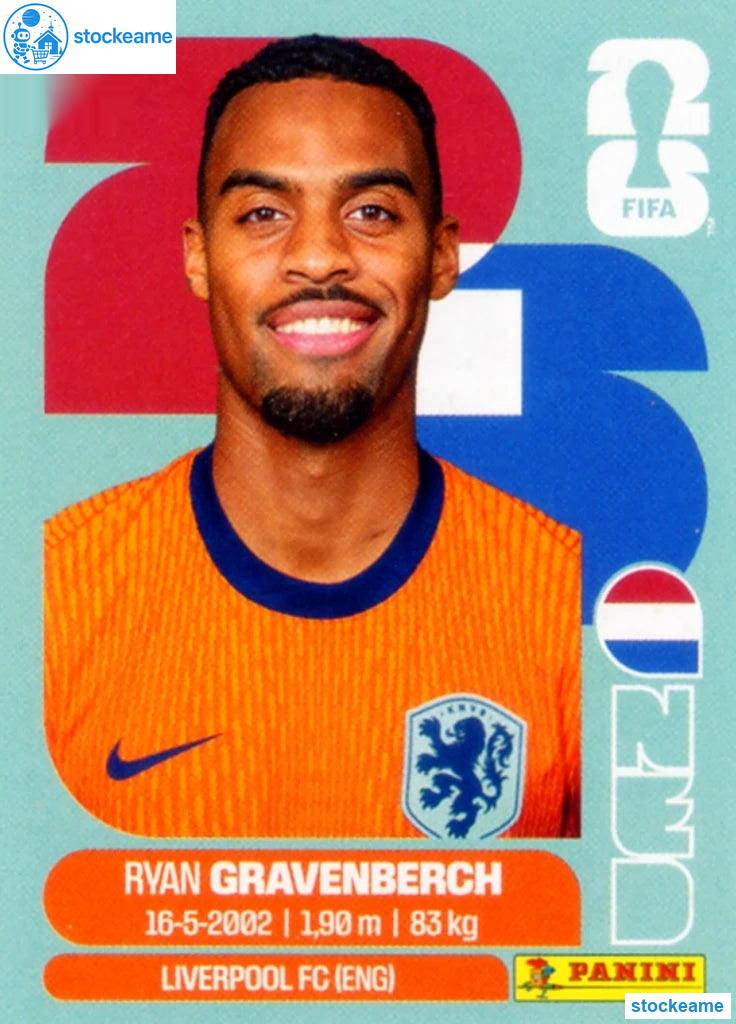 NED011 - Ryan Gravenberch | Netherlands | Panini World Cup 2026 Base Sticker - Image 2