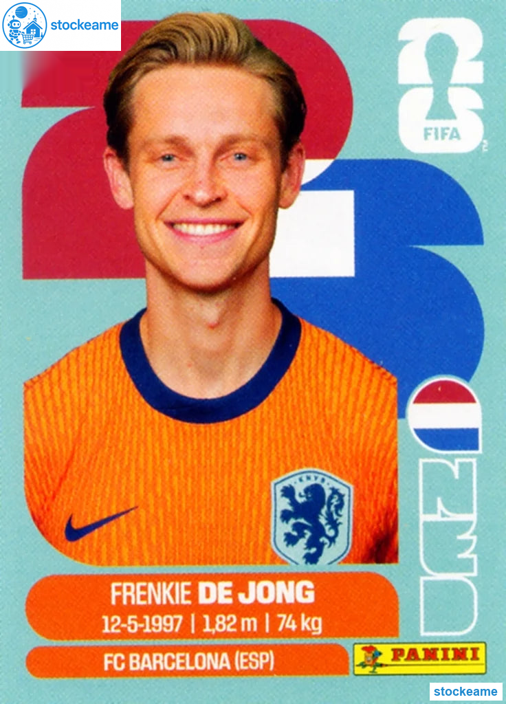 NED014 - Frenkie de Jong | Netherlands | Panini World Cup 2026 Base Sticker - Image 2