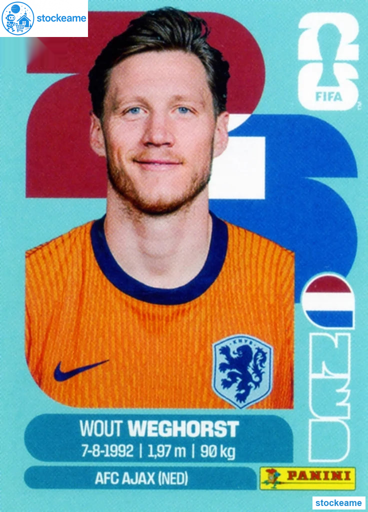 NED019 - Wout Weghorst | Netherlands | Panini World Cup 2026 Base Sticker - Image 2