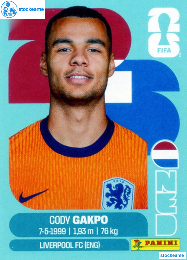 NED020 - Cody Gakpo | Netherlands | Panini World Cup 2026 Base Sticker - Image 2
