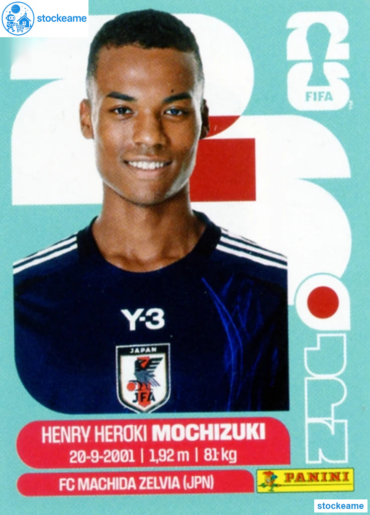 JPN003 - Henry Heroki Mochizuki | Japan | Panini World Cup 2026 Base Sticker - Image 2