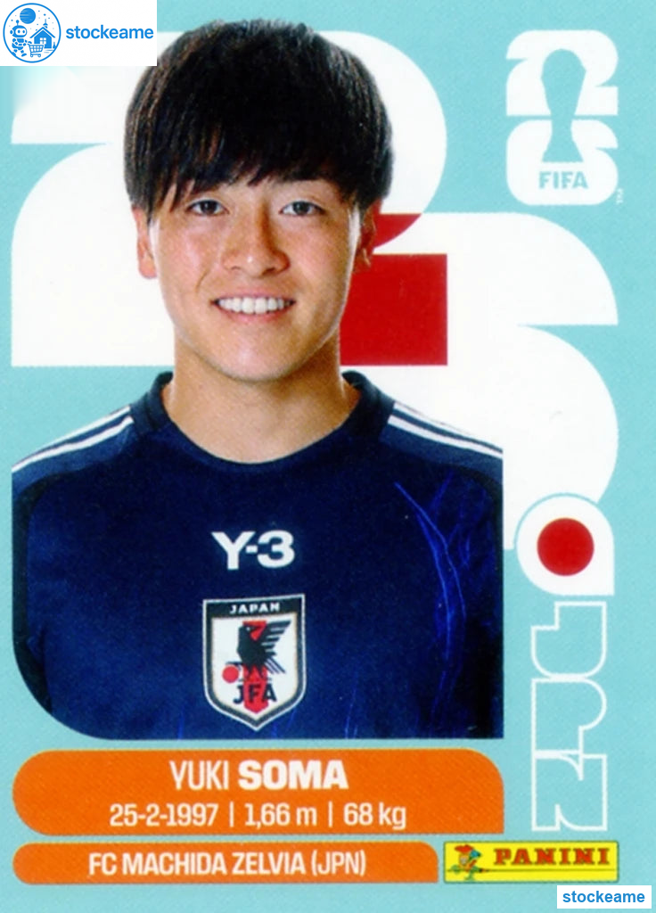 JPN009 - Yuki Soma | Japan | Panini World Cup 2026 Base Sticker - Image 2