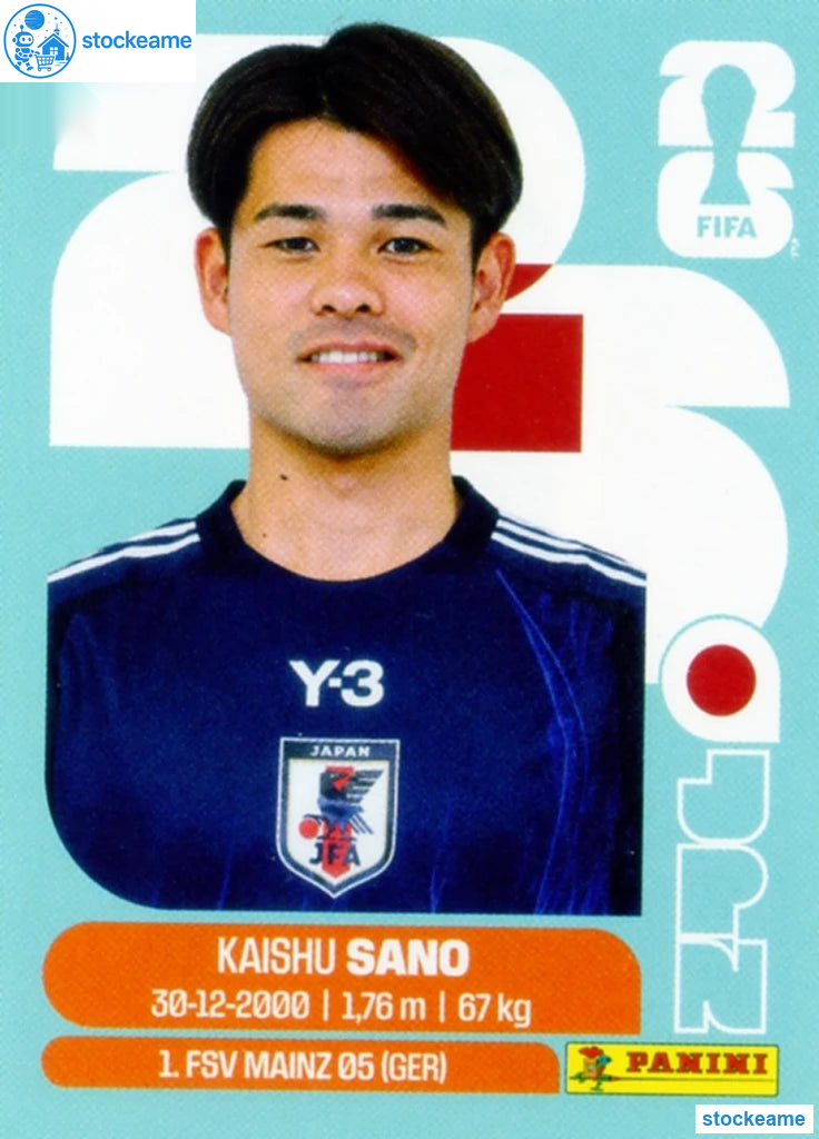 JPN008 - Kaishu Sano | Japan | Panini World Cup 2026 Base Sticker - Image 2