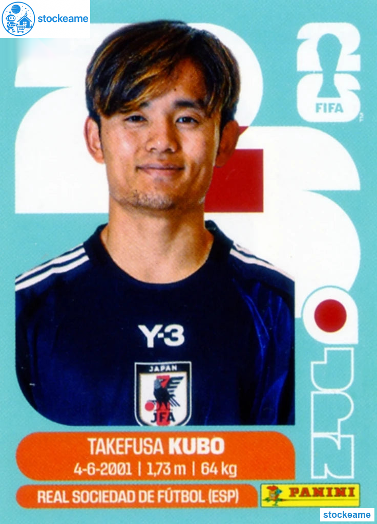 JPN012 - Takefusa Kubo | Japan | Panini World Cup 2026 Base Sticker - Image 2