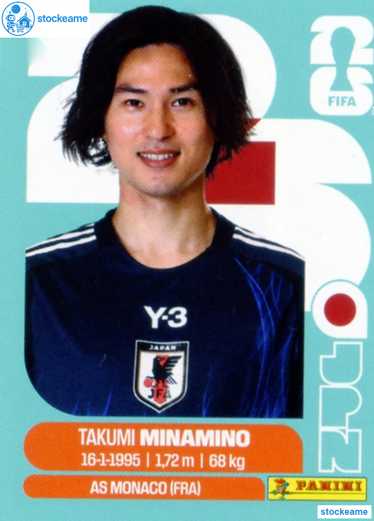 JPN016 - Takumi Minamino | Japan | Panini World Cup 2026 Base Sticker - Image 2