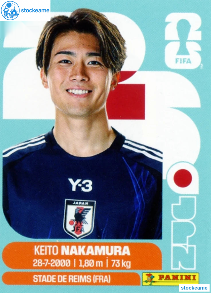 JPN015 - Keito Nakamura | Japan | Panini World Cup 2026 Base Sticker - Image 2