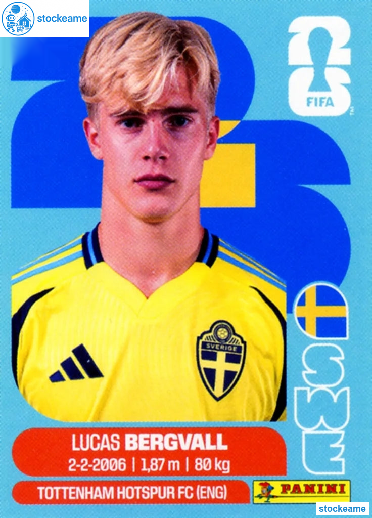 SWE008 - Lucas Bergvall | Sweden | Panini World Cup 2026 Base Sticker - Image 2