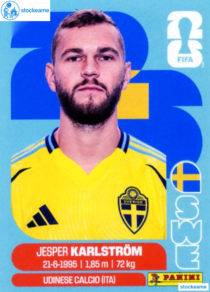 SWE010 - Jesper Karlström | Sweden | Panini World Cup 2026 Base Sticker - Image 2