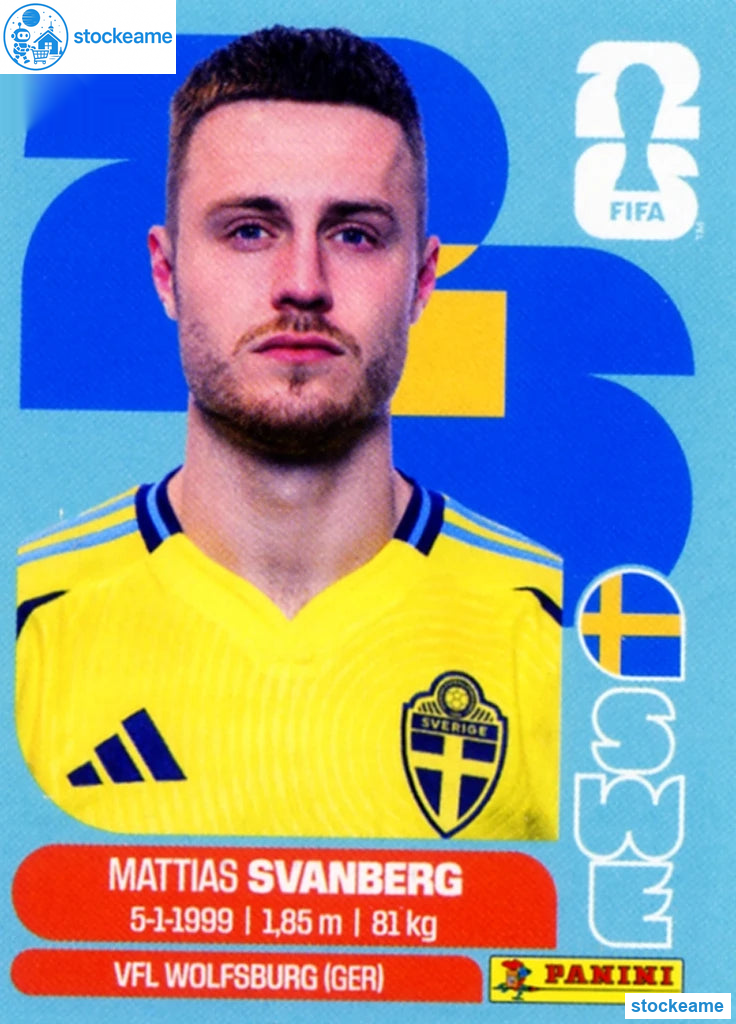SWE012 - Mattias Svanberg | Sweden | Panini World Cup 2026 Base Sticker - Image 2