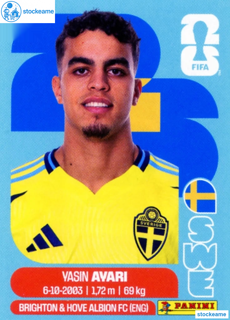 SWE011 - Yasin Ayari | Sweden | Panini World Cup 2026 Base Sticker - Image 2