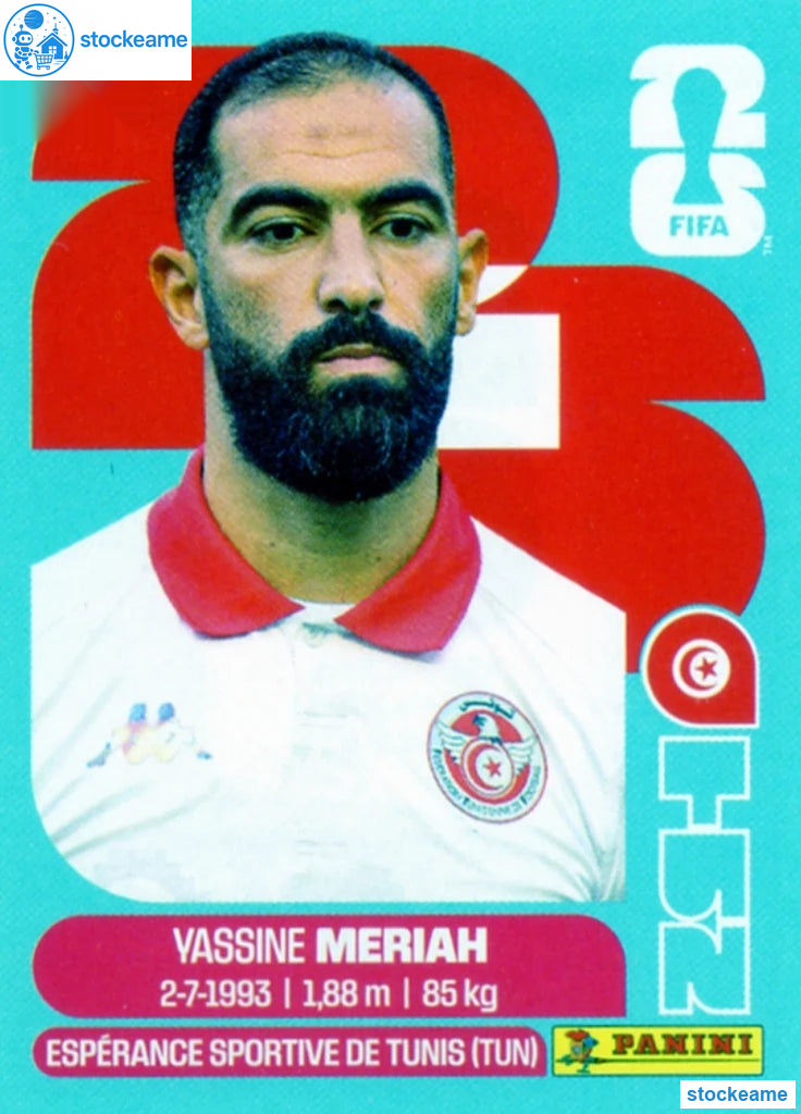 TUN006 - Yassine Meriah | Tunisia | Panini World Cup 2026 Base Sticker - Image 2