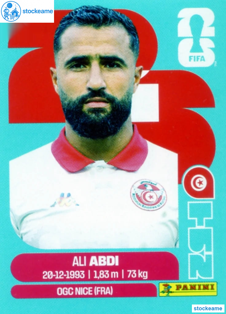 TUN007 - Ali Abdi | Tunisia | Panini World Cup 2026 Base Sticker - Image 2