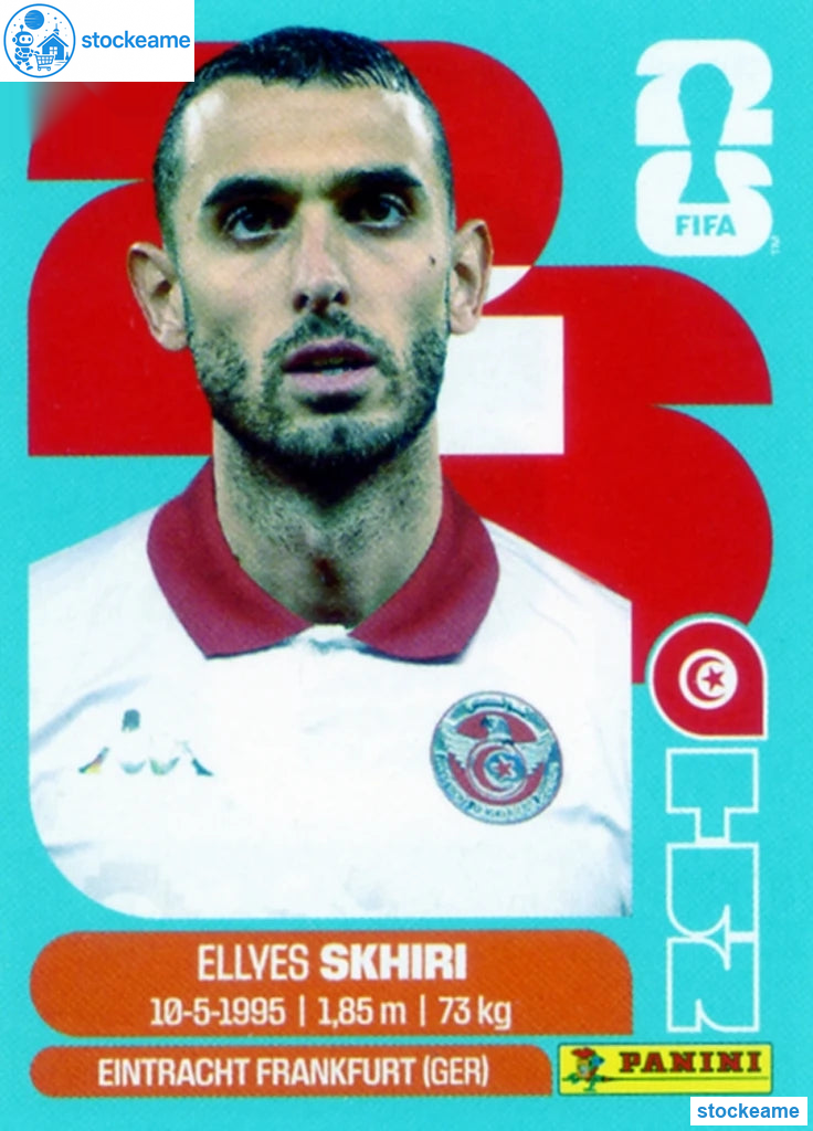 TUN009 - Ellyes Skhiri | Tunisia | Panini World Cup 2026 Base Sticker - Image 2