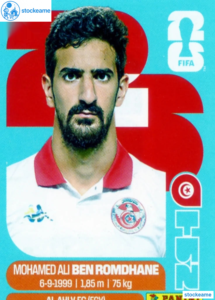 TUN012 - Mohamed Ali Ben Romdhane | Tunisia | Panini World Cup 2026 Base Sticker - Image 2