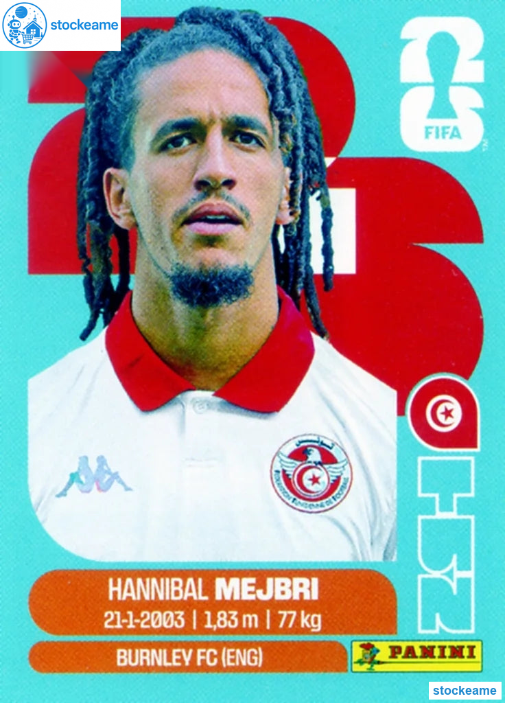 TUN014 - Hannibal Mejbri | Tunisia | Panini World Cup 2026 Base Sticker - Image 2
