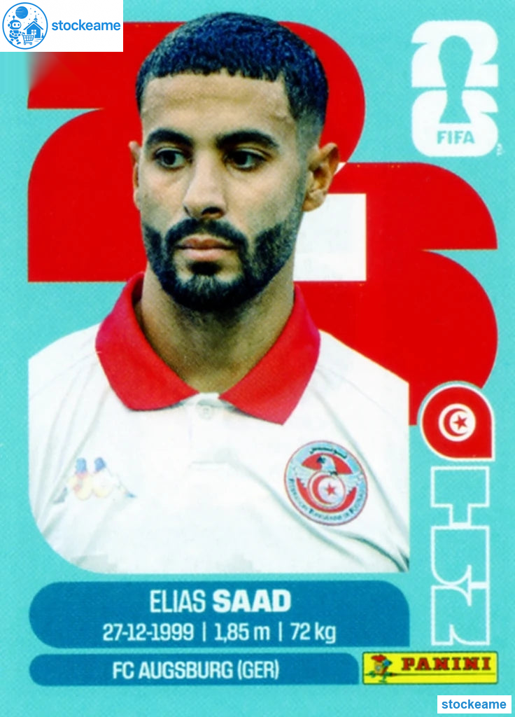 TUN016 - Elias Saad | Tunisia | Panini World Cup 2026 Base Sticker - Image 2