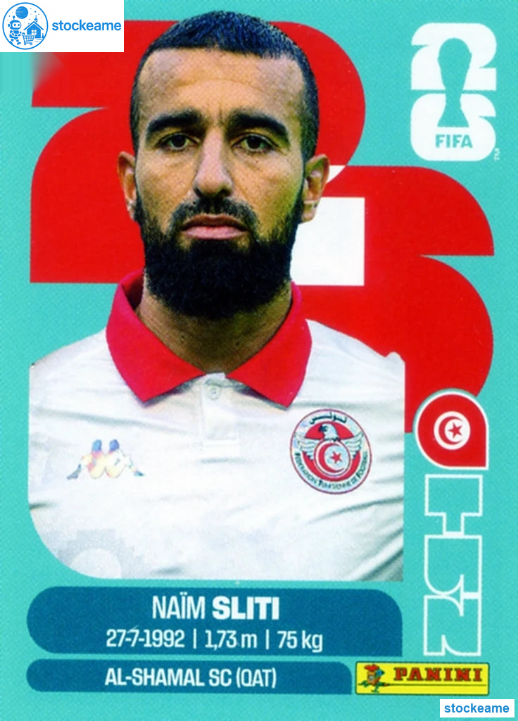TUN020 - Naim Sliti | Tunisia | Panini World Cup 2026 Base Sticker - Image 2