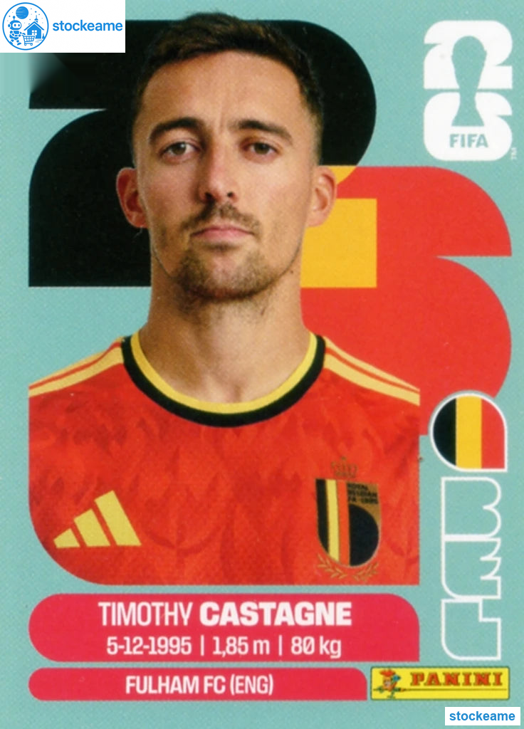 BEL004 - Timothy Castagne | Belgium | Panini World Cup 2026 Base Sticker - Image 2