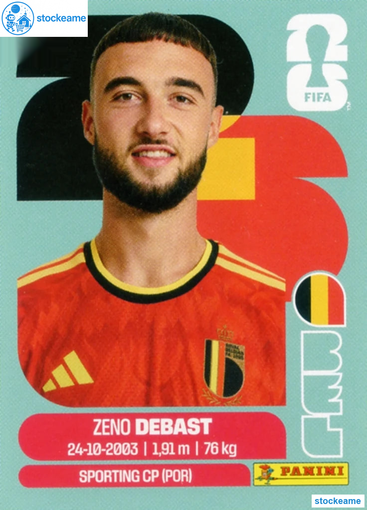 BEL005 - Zeno Debast | Belgium | Panini World Cup 2026 Base Sticker - Image 2