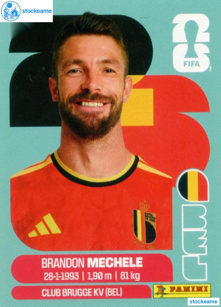 BEL006 - Brandon Mechele | Belgium | Panini World Cup 2026 Base Sticker - Image 2