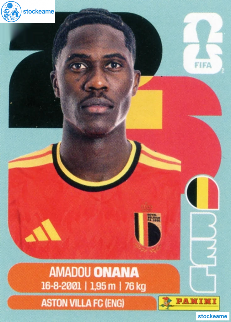 BEL010 - Amadou Onana | Belgium | Panini World Cup 2026 Base Sticker - Image 2
