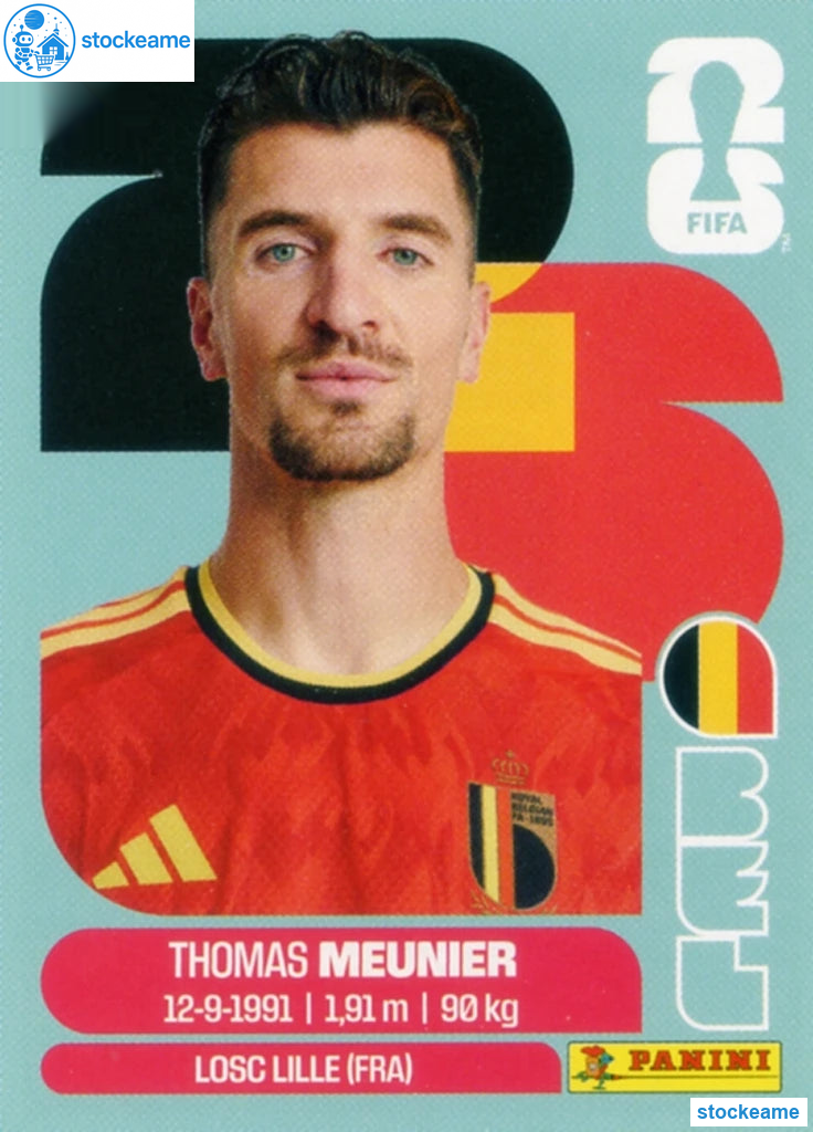 BEL008 - Thomas Meunier | Belgium | Panini World Cup 2026 Base Sticker - Image 2