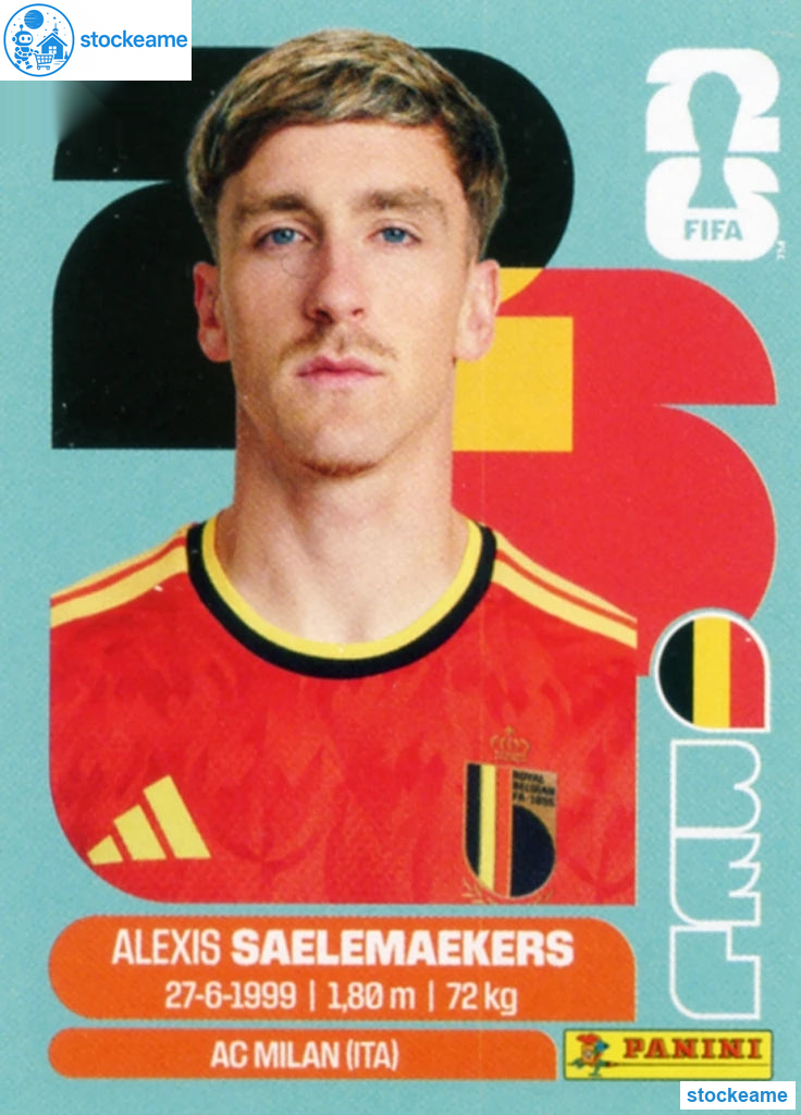 BEL012 - Alexis Saelemaekers | Belgium | Panini World Cup 2026 Base Sticker - Image 2