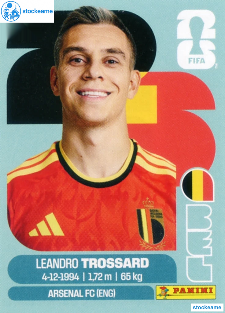 BEL018 - Leandro Trossard | Belgium | Panini World Cup 2026 Base Sticker - Image 2