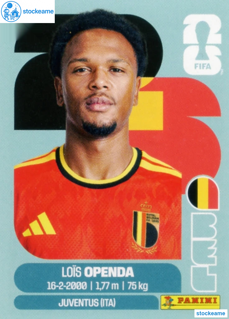 BEL019 - Loïs Openda | Belgium | Panini World Cup 2026 Base Sticker - Image 2