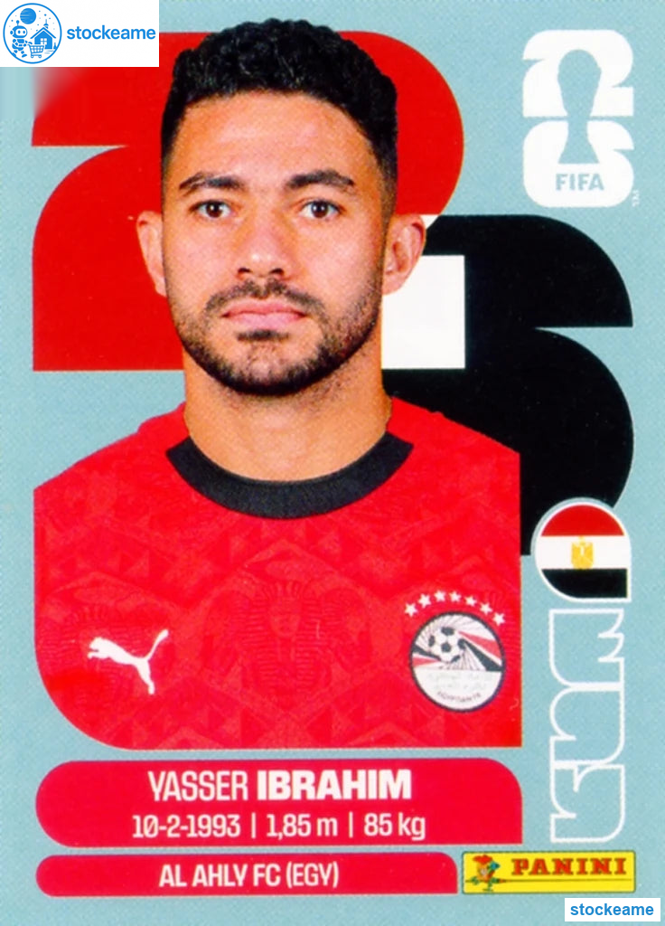 EGY005 - Yasser Ibrahim | Egypt | Panini World Cup 2026 Base Sticker - Image 2