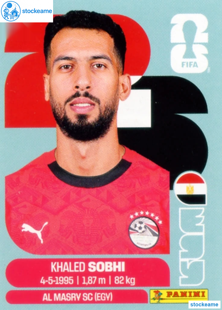 EGY006 - Khaled Sobhi | Egypt | Panini World Cup 2026 Base Sticker - Image 2